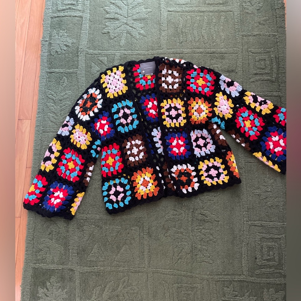 Beautiful, bright popcorn knit cardigan from Anthropologie.